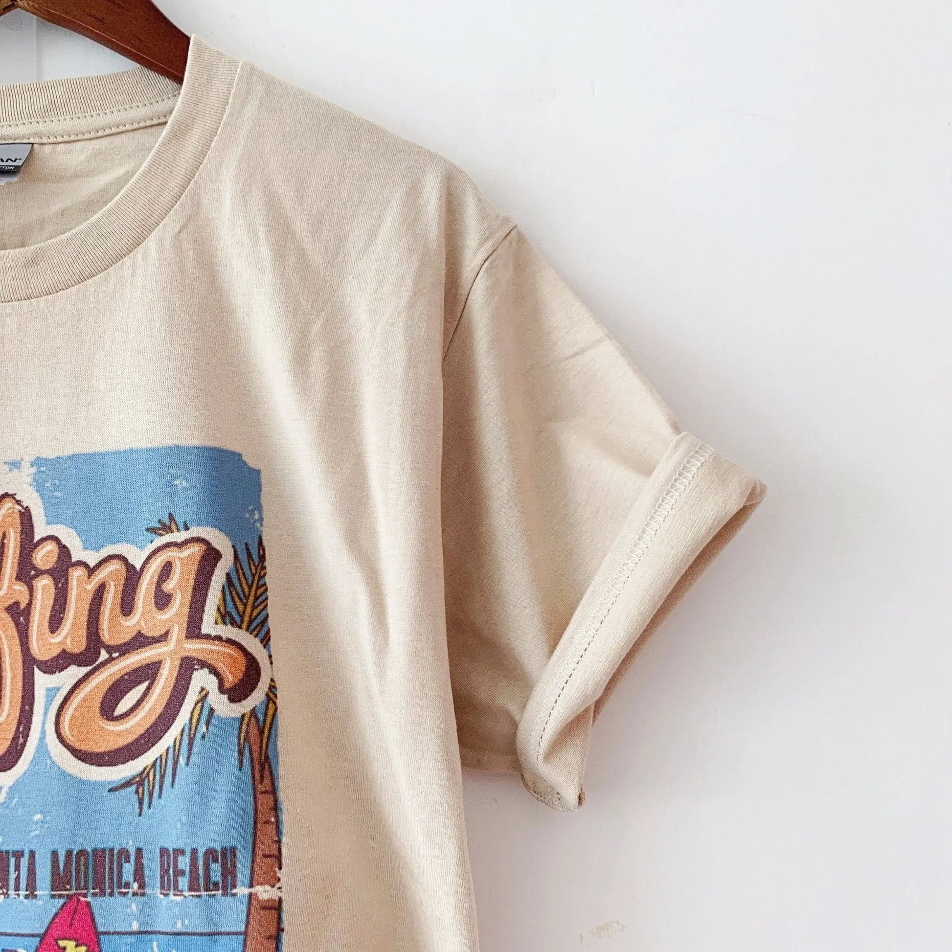1pcs WHITE Tees Summer Casual Oversized Tee Best Surfing Santa Monica California Womens Retro Style - Blade & Thread