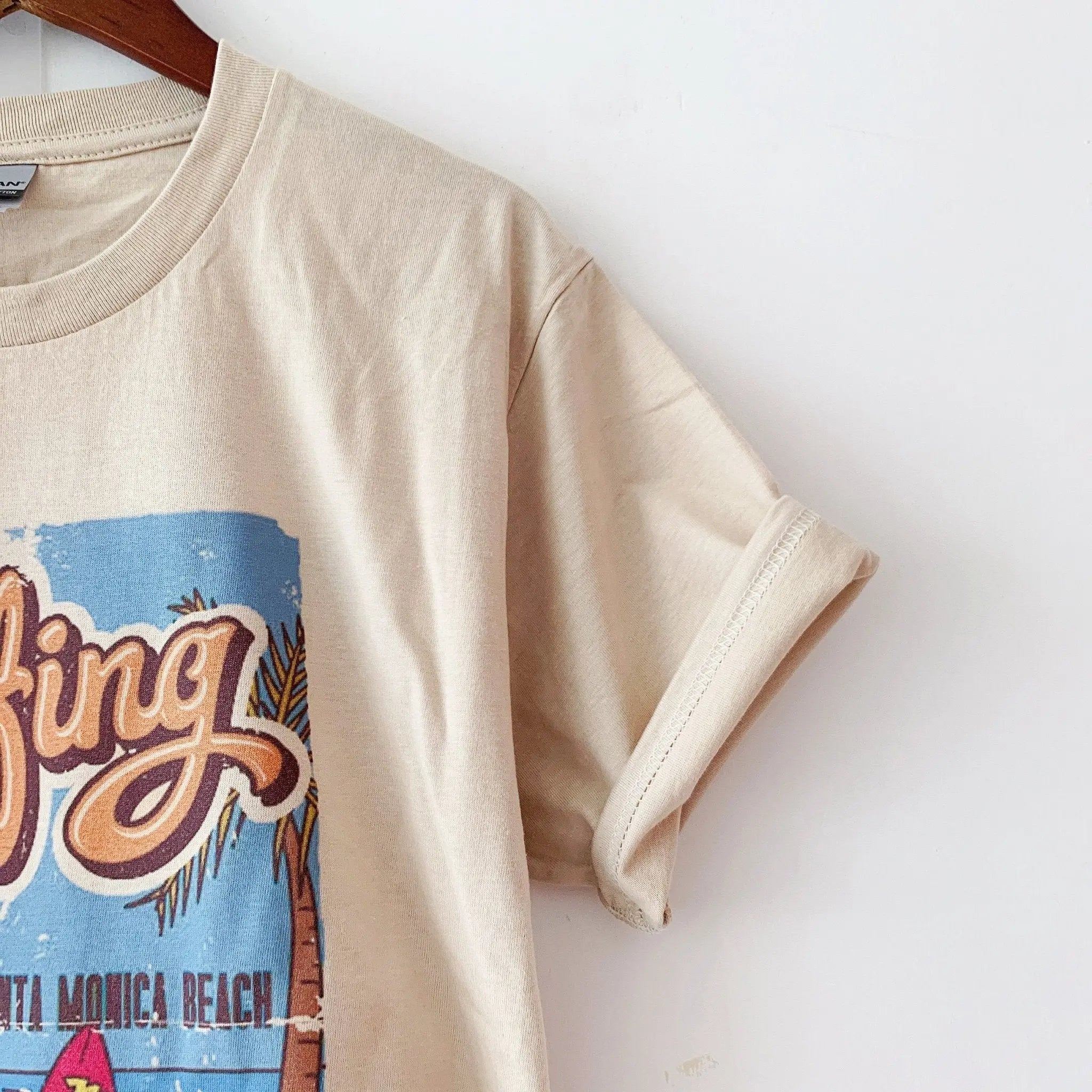1pcs WHITE Tees Summer Casual Oversized Tee Best Surfing Santa Monica California Womens Retro Style nowadaysfashion