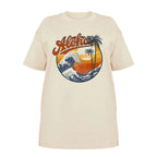 1pcs WHITE Tees Summer Casual Oversized Tee Best Surfing Santa Monica California Womens Retro Style nowadaysfashion
