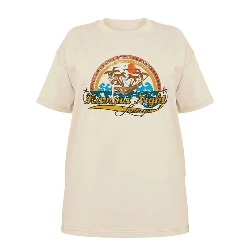 1pcs WHITE Tees Summer Casual Oversized Tee Best Surfing Santa Monica California Womens Retro Style - Blade & Thread