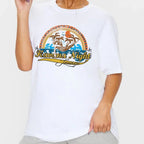 1pcs WHITE Tees Summer Casual Oversized Tee Best Surfing Santa Monica California Womens Retro Style nowadaysfashion