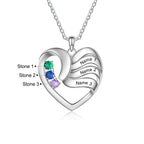 2-5 Names Customized Birthstone Fashion Memorial Heart Necklace nowadaysfashion