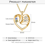2-5 Names Customized Birthstone Fashion Memorial Heart Necklace nowadaysfashion