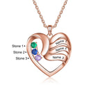 2-5 Names Customized Birthstone Fashion Memorial Heart Necklace nowadaysfashion