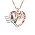 2-5 Names Customized Birthstone Fashion Memorial Heart Necklace nowadaysfashion