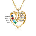 2-5 Names Customized Birthstone Fashion Memorial Heart Necklace nowadaysfashion