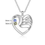 2-5 Names Customized Birthstone Fashion Memorial Heart Necklace nowadaysfashion