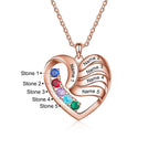 2-5 Names Customized Birthstone Fashion Memorial Heart Necklace nowadaysfashion