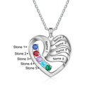 2-5 Names Customized Birthstone Fashion Memorial Heart Necklace nowadaysfashion