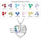 2-5 Names Customized Birthstone Fashion Memorial Heart Necklace nowadaysfashion