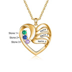 2-5 Names Customized Birthstone Fashion Memorial Heart Necklace nowadaysfashion