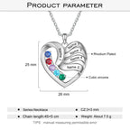 2-5 Names Customized Birthstone Fashion Memorial Heart Necklace nowadaysfashion