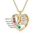 2-5 Names Customized Birthstone Fashion Memorial Heart Necklace nowadaysfashion