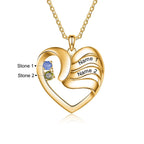 2-5 Names Customized Birthstone Fashion Memorial Heart Necklace nowadaysfashion