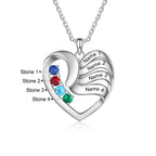 2-5 Names Customized Birthstone Fashion Memorial Heart Necklace nowadaysfashion