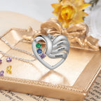 2-5 Names Customized Birthstone Fashion Memorial Heart Necklace nowadaysfashion