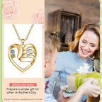 2-5 Names Customized Birthstone Fashion Memorial Heart Necklace nowadaysfashion