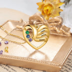 2-5 Names Customized Birthstone Fashion Memorial Heart Necklace nowadaysfashion