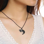 2 Pcs/Set Cute Cat Dog Shape Heart Puzzle Couples Necklaces Pendants Lover Promise Keepsake Gifts nowadaysfashion