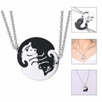 2 Pcs/Set Cute Cat Dog Shape Heart Puzzle Couples Necklaces Pendants Lover Promise Keepsake Gifts nowadaysfashion