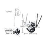 2 Pcs/Set Cute Cat Dog Shape Heart Puzzle Couples Necklaces Pendants Lover Promise Keepsake Gifts nowadaysfashion