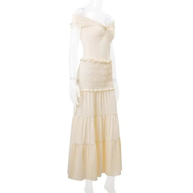 2 Piece Set Women Vacation Ruffle Beach Holiday Outfits - Blade & Thread