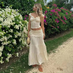 2 Piece Set Women Vacation Ruffle Beach Holiday Outfits nowadaysfashion