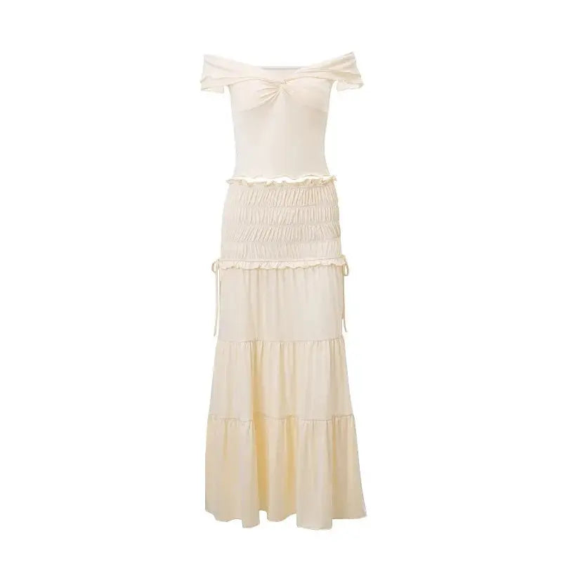 2 Piece Set Women Vacation Ruffle Beach Holiday Outfits - Blade & Thread