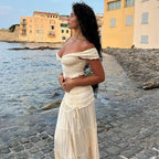2 Piece Set Women Vacation Ruffle Beach Holiday Outfits nowadaysfashion
