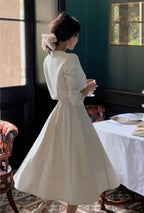 2 Pieces Dress Set O-neck Full Sleeve Short Jacket & Spaghetti Strap Dresses nowadaysfashion