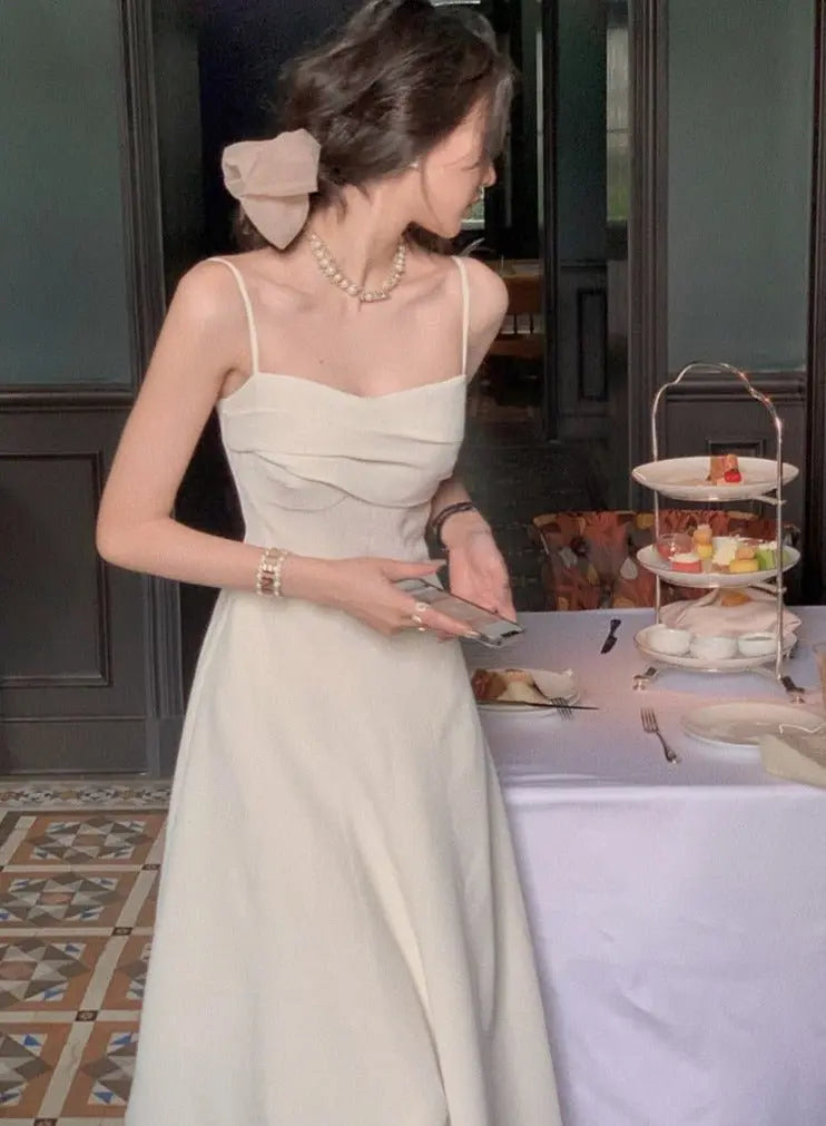 2 Pieces Dress Set O-neck Full Sleeve Short Jacket & Spaghetti Strap Dresses - Blade & Thread