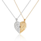2 Pieces Magnetic Couple Necklaces Friendship Heart Pendant Distance Faceted Charm Necklace nowadaysfashion