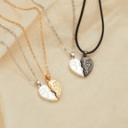 2 Pieces Magnetic Couple Necklaces Friendship Heart Pendant Distance Faceted Charm Necklace nowadaysfashion