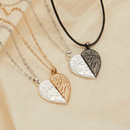 2 Pieces Magnetic Couple Necklaces Friendship Heart Pendant Distance Faceted Charm Necklace nowadaysfashion