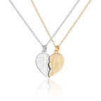 2 Pieces Magnetic Couple Necklaces Friendship Heart Pendant Distance Faceted Charm Necklace nowadaysfashion