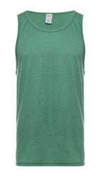 Men's green Heather tank top by SpectraUSA with a fitted design, shown from the front on a model.