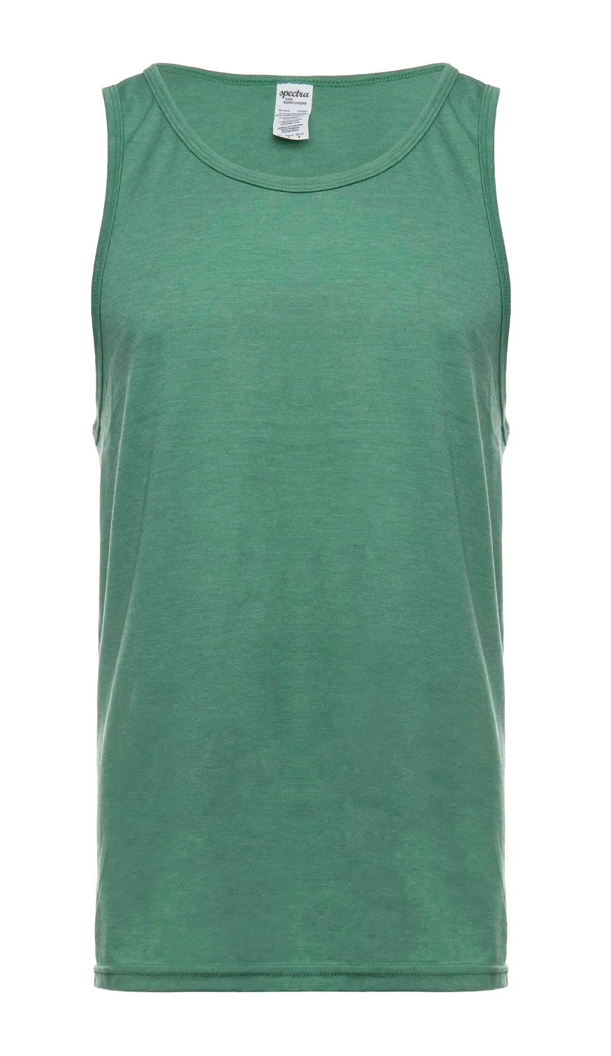 Men's green Heather tank top by SpectraUSA with a fitted design, shown from the front on a model.