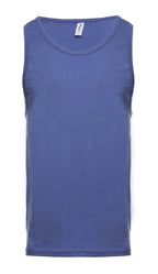 Men's royal heather tank top by SpectraUSA with a front view, casual sleeveless design for active and everyday wear.