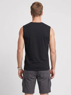 Men's Rib Muscle Tank from SpectraUSA, back view showing fitted sleeveless design and ribbed fabric for a sporty look.