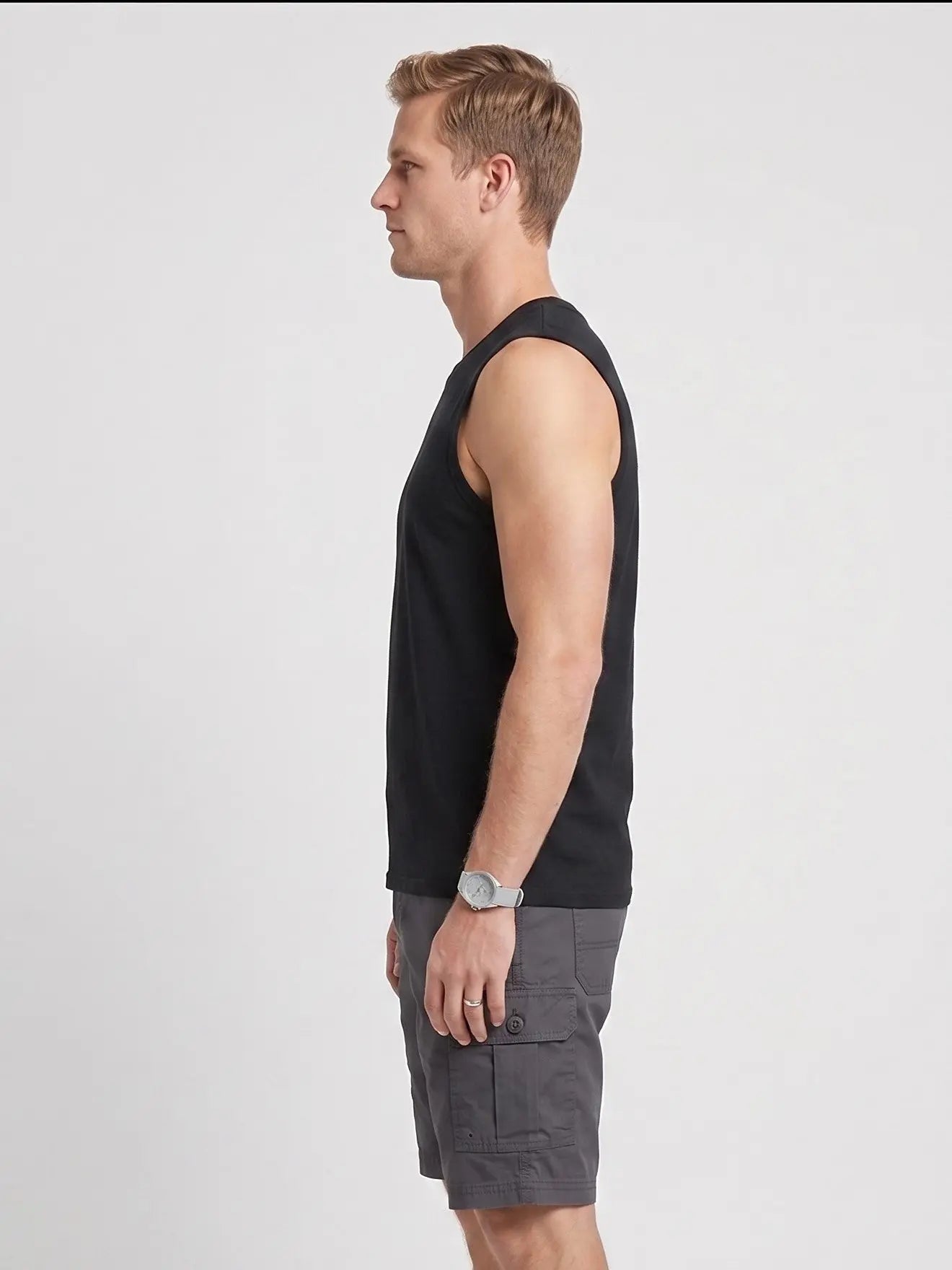 Men's Rib Muscle Tank by SpectraUSA, 2016 style, featuring a sleeveless design with ribbed fabric and athletic fit.