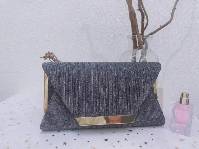 2021 Lady Handbag Party Soft Single Chain Package Cover Type Clutches - Blade & Thread