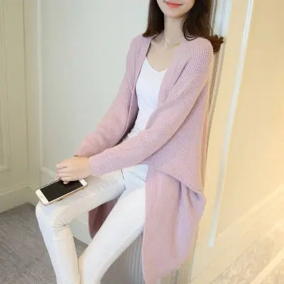 2021 Long Cardigan Women Sweater Autumn Winter Bat Sleeve Knitted Sweater nowadaysfashion