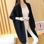2021 Long Cardigan Women Sweater Autumn Winter Bat Sleeve Knitted Sweater nowadaysfashion
