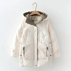 2021 Thick Hooded Down Coat Women Winter Jacket Cotton Long Warm Padded Parka nowadaysfashion