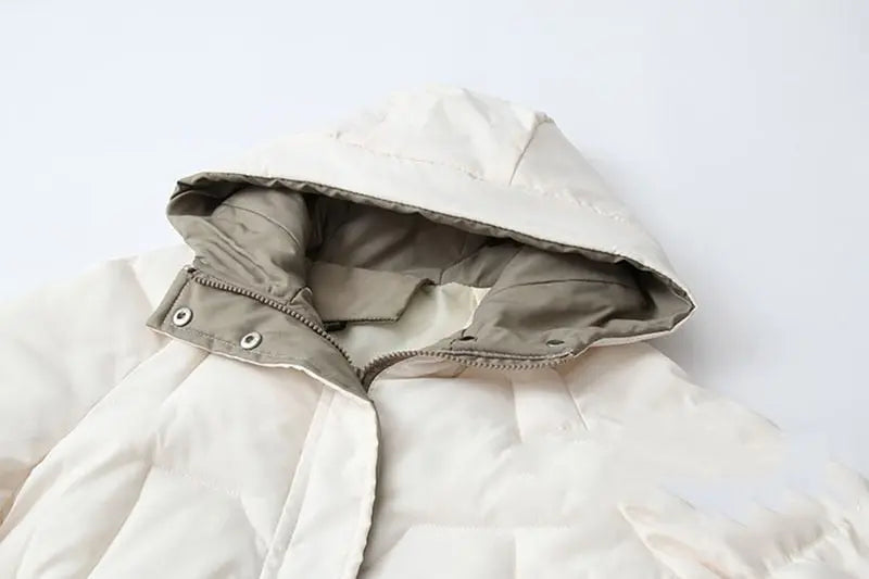2021 Thick Hooded Down Coat Women Winter Jacket Cotton Long Warm Padded Parka nowadaysfashion