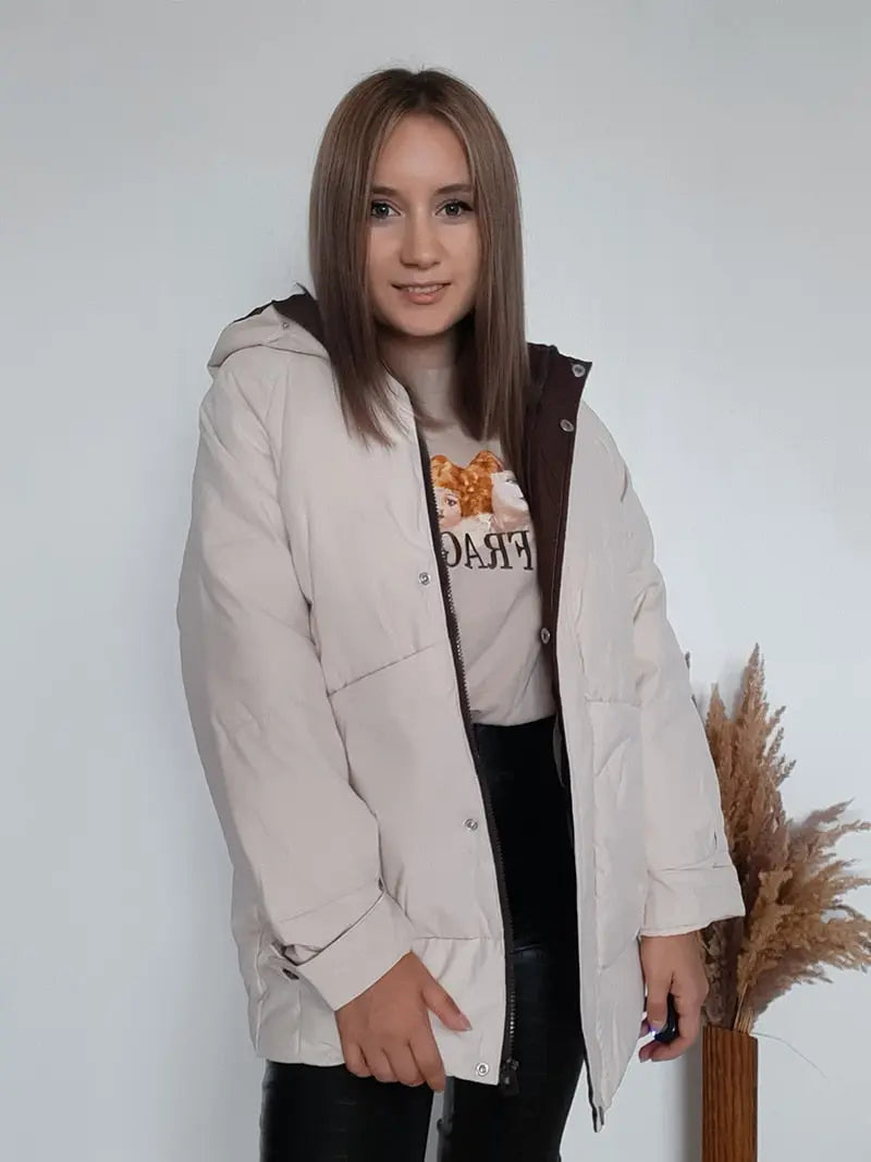 2021 Thick Hooded Down Coat Women Winter Jacket Cotton Long Warm Padded Parka nowadaysfashion