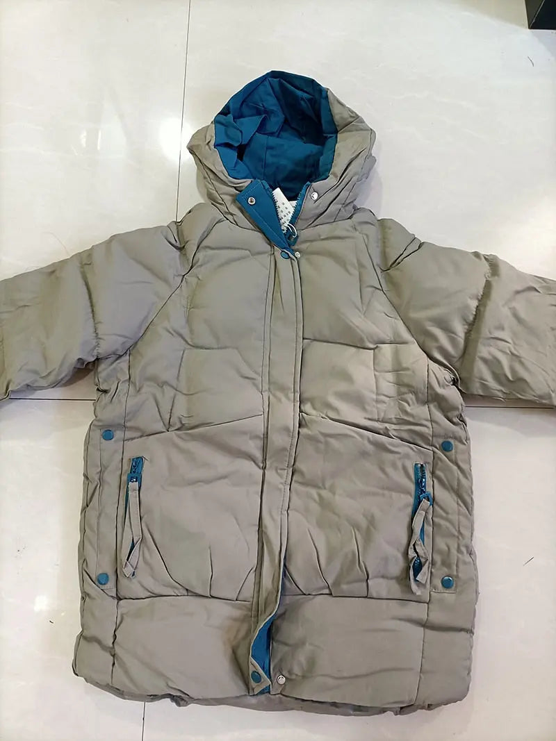 2021 Thick Hooded Down Coat Women Winter Jacket Cotton Long Warm Padded Parka nowadaysfashion