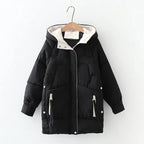 2021 Thick Hooded Down Coat Women Winter Jacket Cotton Long Warm Padded Parka nowadaysfashion
