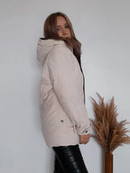 2021 Thick Hooded Down Coat Women Winter Jacket Cotton Long Warm Padded Parka nowadaysfashion