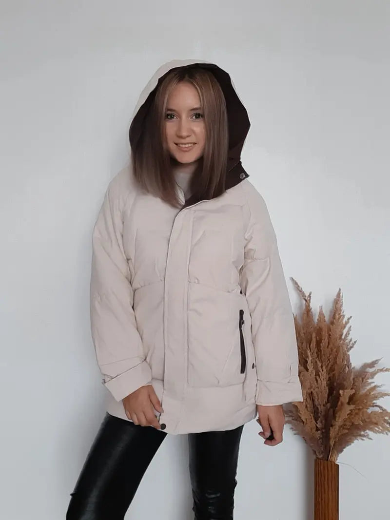 2021 Thick Hooded Down Coat Women Winter Jacket Cotton Long Warm Padded Parka nowadaysfashion